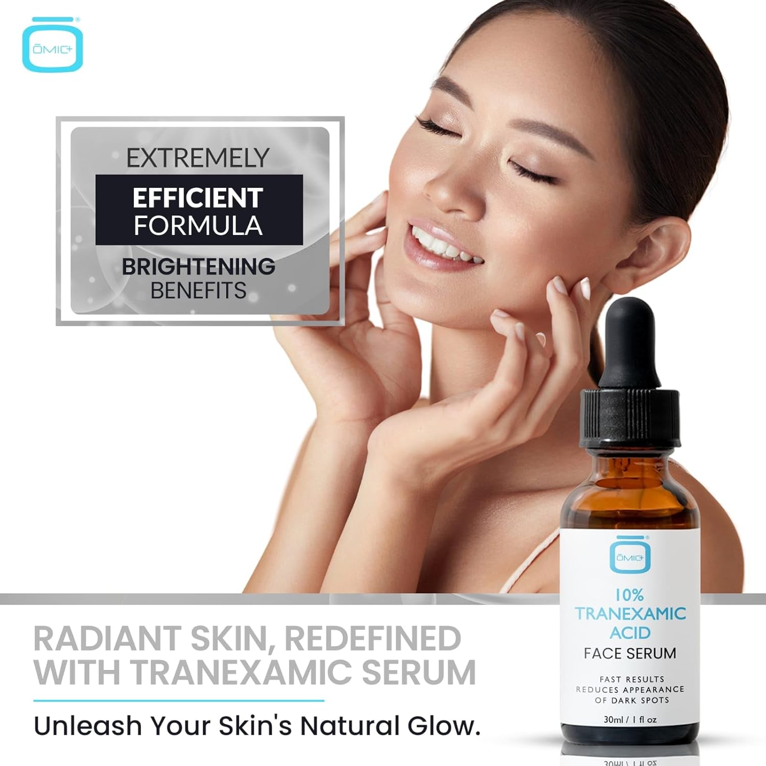 OMIC 10% Tranexamic Acid Brightening Face Serum 1 fl oz Natural Formula for Brown Spots - Image 5