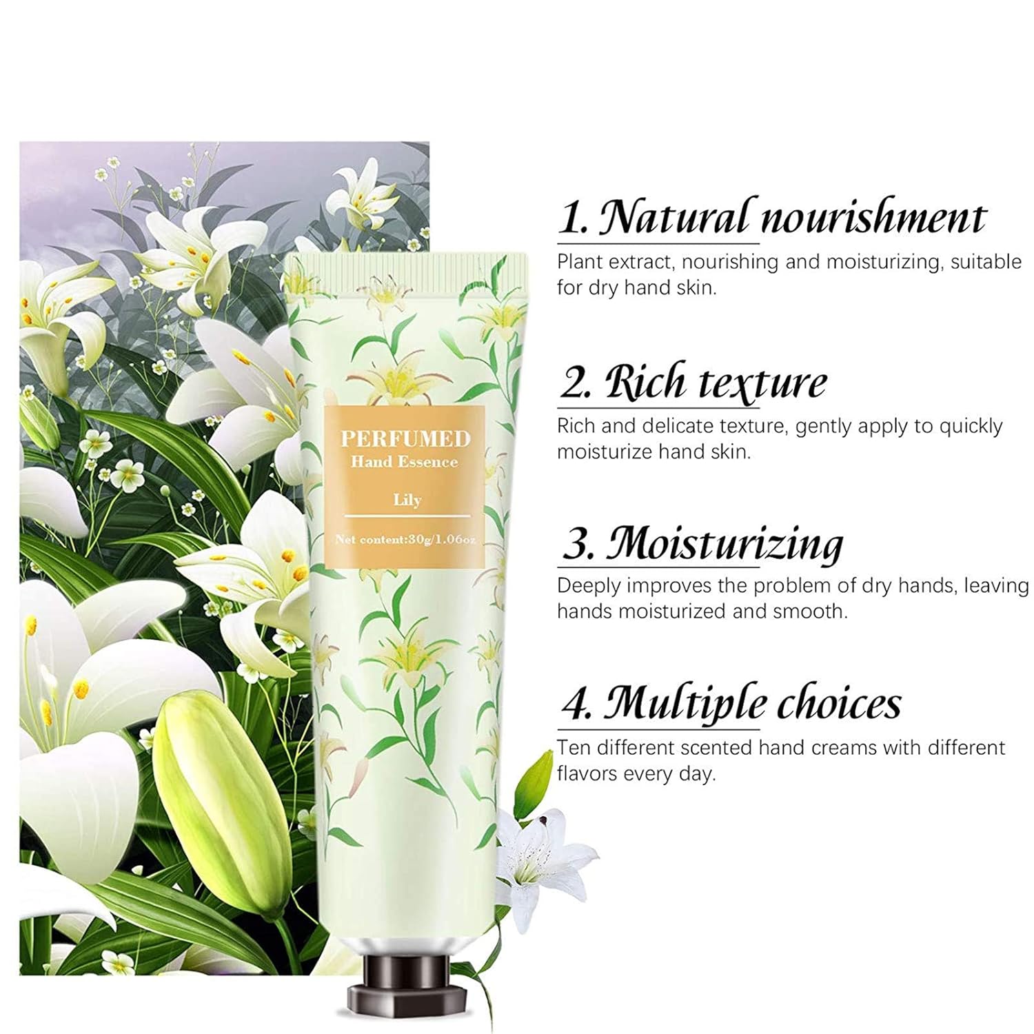 10 Pack Fruits Fragrance Hand Cream, Moisturizing Hand Care Cream Travel Gift Set With Shea Butter Natural Aloe and Vitamin E For Men And Women-30ml - Image 5