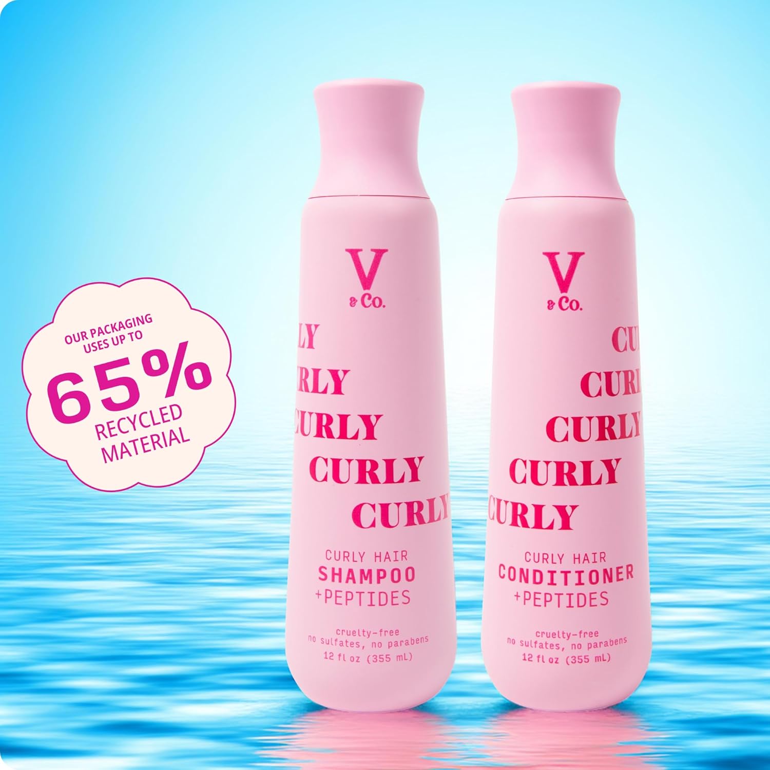 V&Co. Beauty Curly Hair Conditioner with Peptide Technology, 12 oz, Sulfate Free Conditioner for Naturally Curly Hair, Gentle, Color Safe Conditioner - Image 5