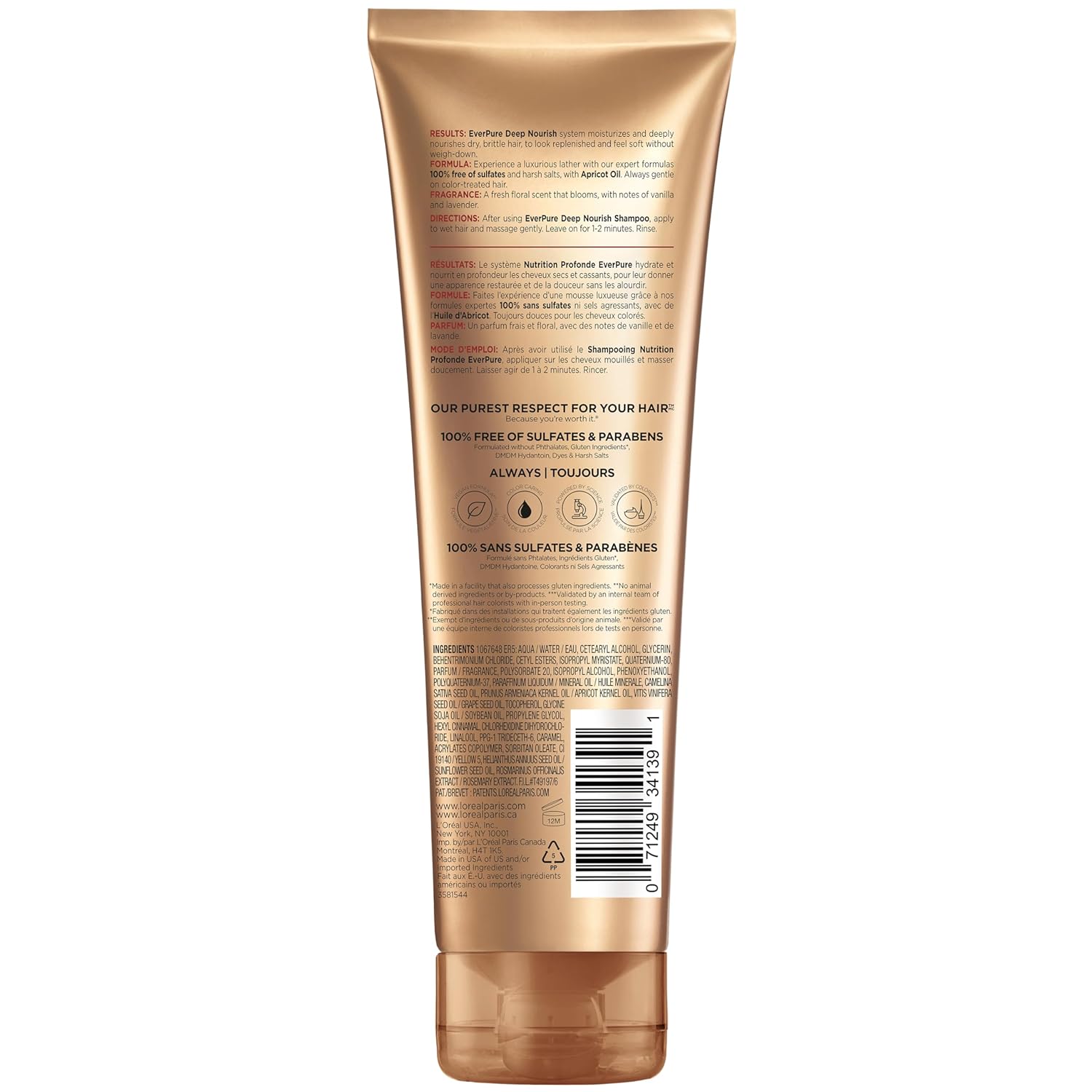 L'Oreal Paris Hair Conditioner for Dry Hair, Triple Action Hydration, Apricot Oil Infused, EverPure, 8.5 Fl Oz (Packaging May Vary) - Image 10