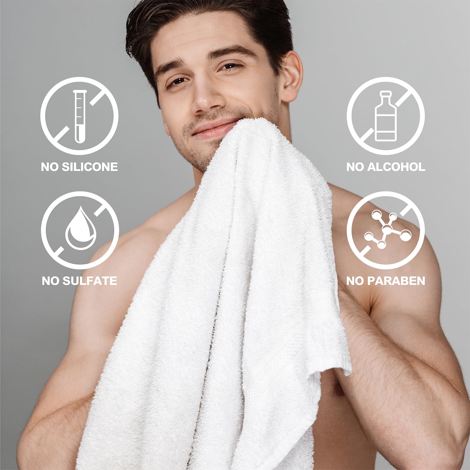 Men's Citrus Scented Bath and Body Gift Set with Lotion, Wash, Gel, Bubble Bath, Loofah - Image 7