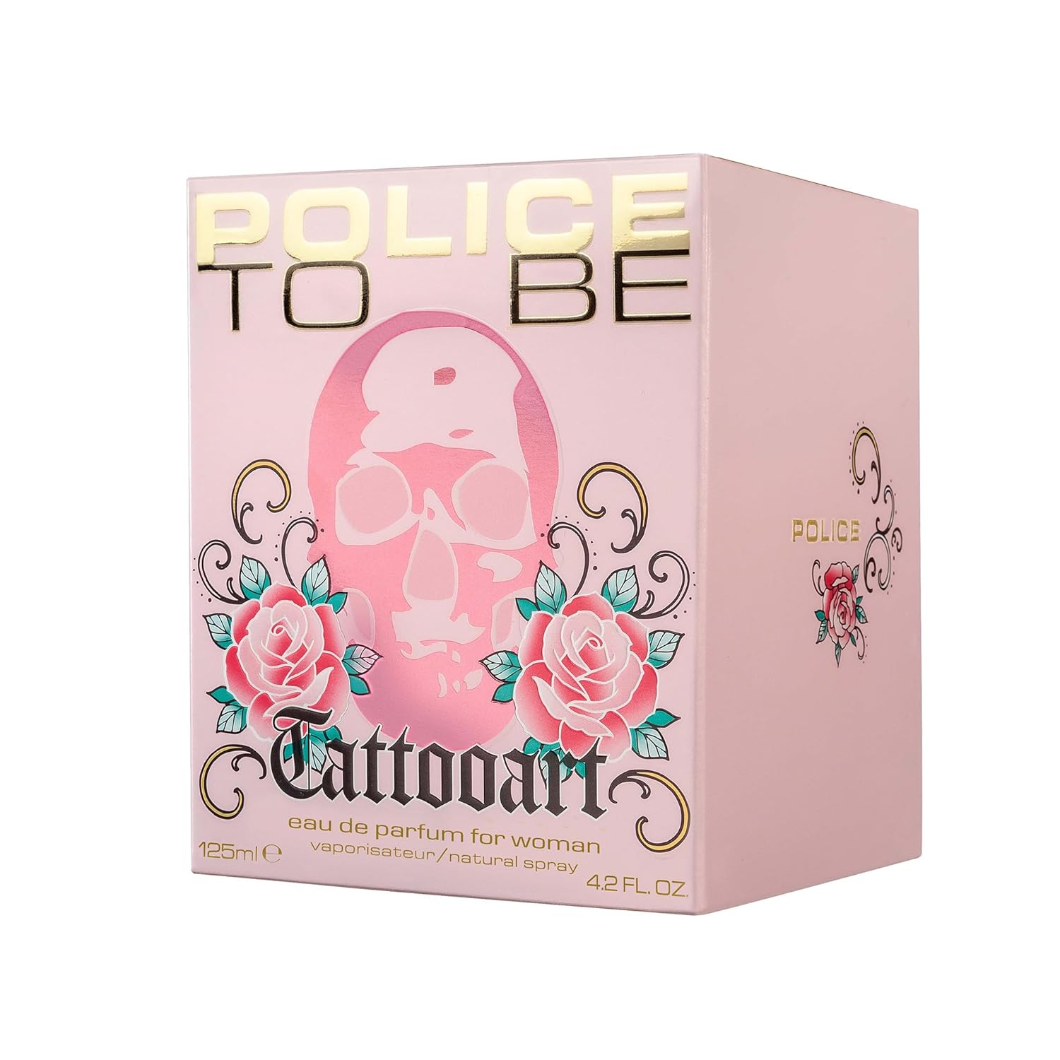 To Be Tattooart For Woman By Police - Fragrance For Women - Floral Fruity Gourmand Scent - Creamy Sandalwood And A Powdery-Sweet Marshmallow Accord - Eye-Catching Skull Bottle - 4.2 Oz EDP Spray - Image 8