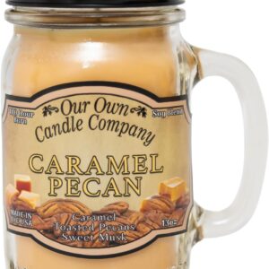 Our Own Candle Company Caramel Pecan Scented Mason Jar Candle, 100 Hour Burn Time - 13 Ounces