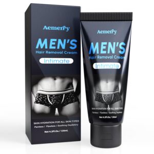 Intimate Hair Removal Cream for Men: Effective Painless Flawless Depilatory Cream for arms legs chest and Pubic Area - Suitable for All Skin Types 4.2 fl.oz