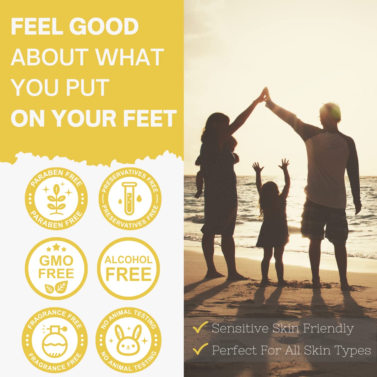 Yellow Bird Natural Foot Cream - For Dry and Cracked Feet Repair. Organic Athlete’s Foot Balm. Salve Moisturizer for Heel Care & Callus Treatment with Tea Tree Oil & Peppermint Essential Oils - Image 6