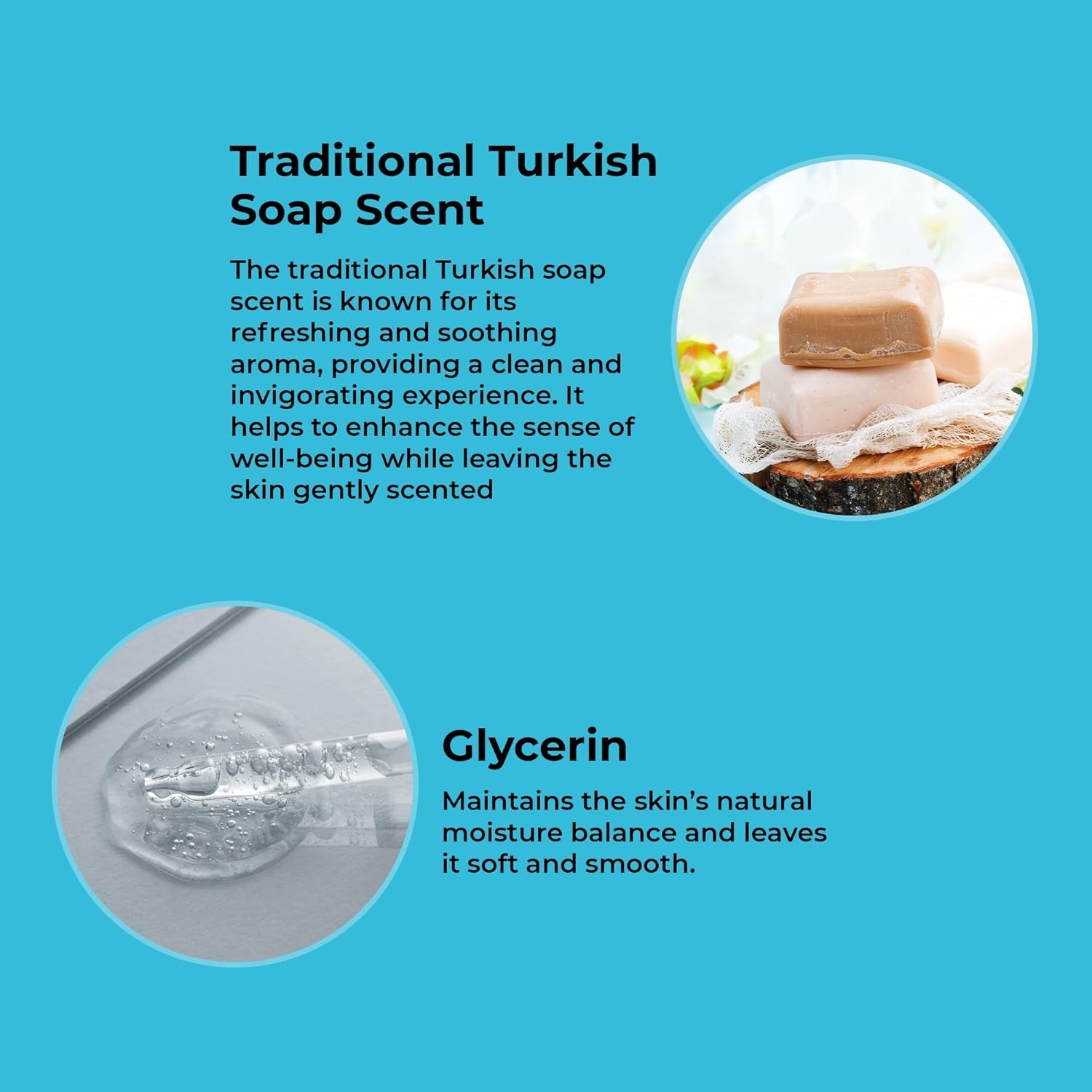 Shower Gel for Body Wash | 100% Vegan & Contains Natural Traditional Hammam Soap Extract | Moisturizing Liquid Soap as Bath Products for Men & Women | 13.5 Fl Oz - Image 3