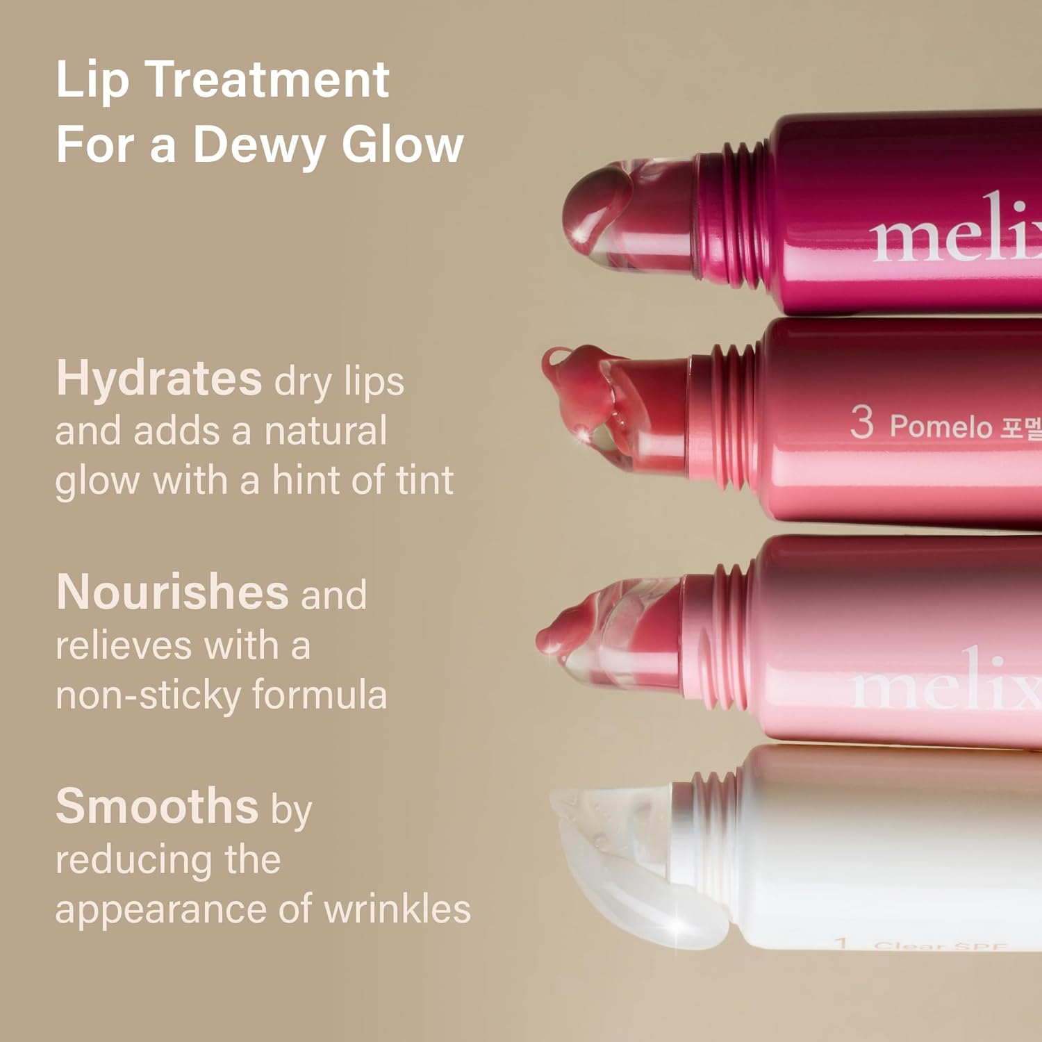 Melixir Vegan Sheer Tinted Lip Balm 0.5oz with Jojoba Oil and Collagen - Image 2