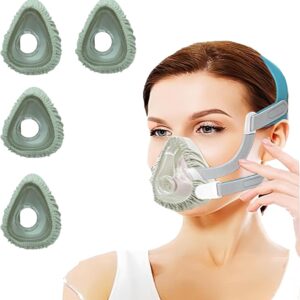 4 Pack CPAP' Mask Liners, Covers for Seal CPAP' Mask Cushion Comfort Silky CPAP' Mask Covers One Size Compatible with Most Full Face CPAP' Masks,Improve The Comfort of Wearing The Mask (Grey)