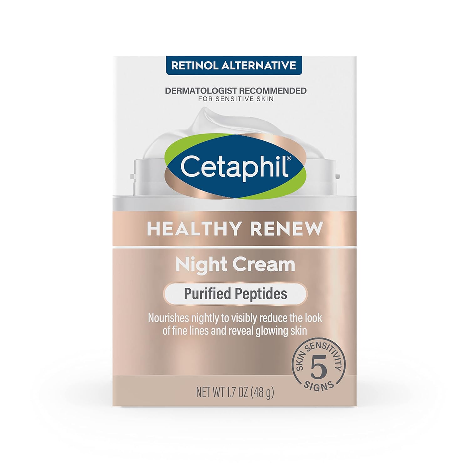 Cetaphil Healthy Renew 1.7 Oz Skin Tightening Night Cream for Sensitive Skin Fragrance Free - Image 11