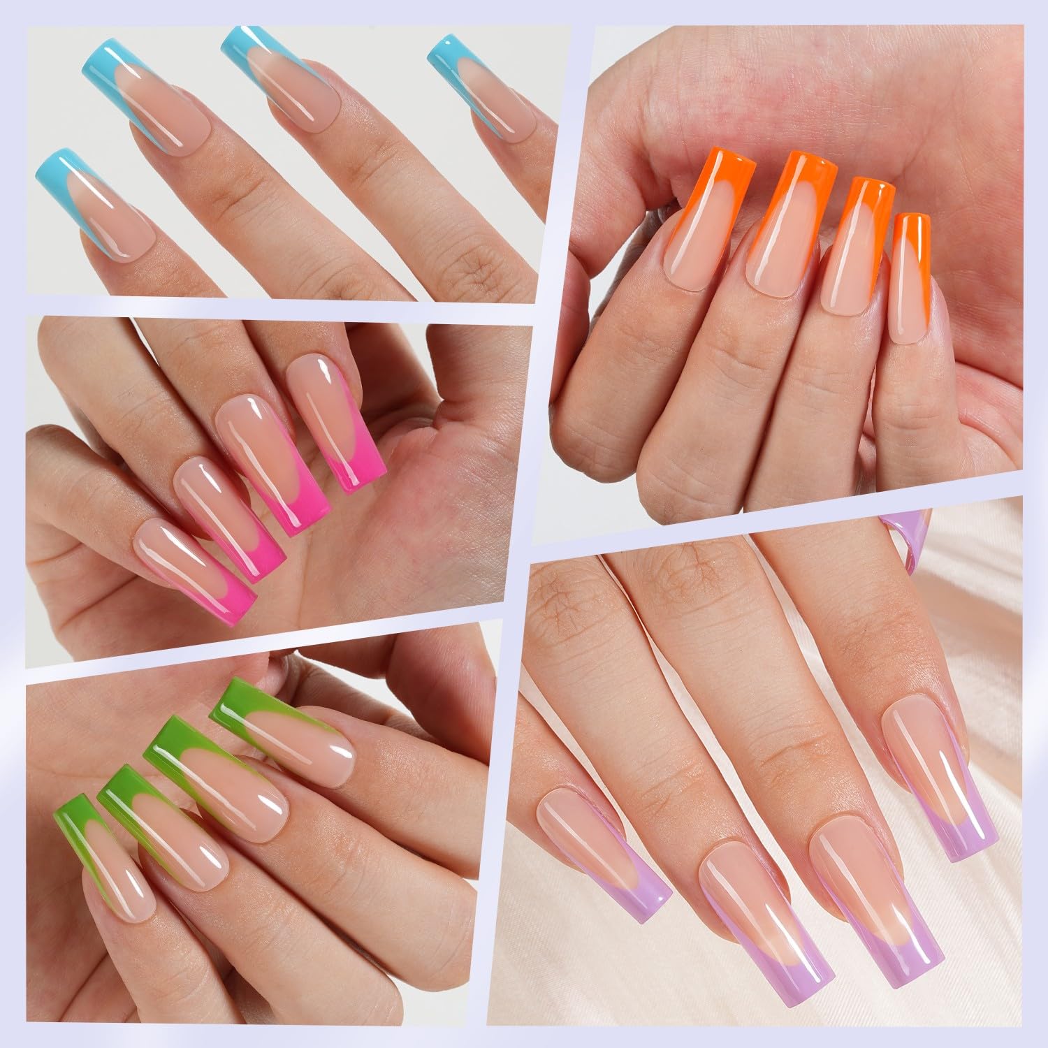 Misssix 150pcs Long Square French Gel Nail Tips, 15 Sizes Pre-Lasting Press On Nails - Image 2