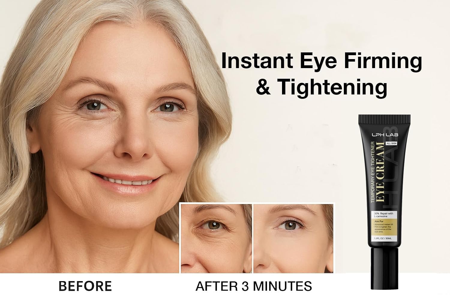 Instant Firm Eye Tightening Cream 30mL for Puffiness and Fine Lines - Image 2