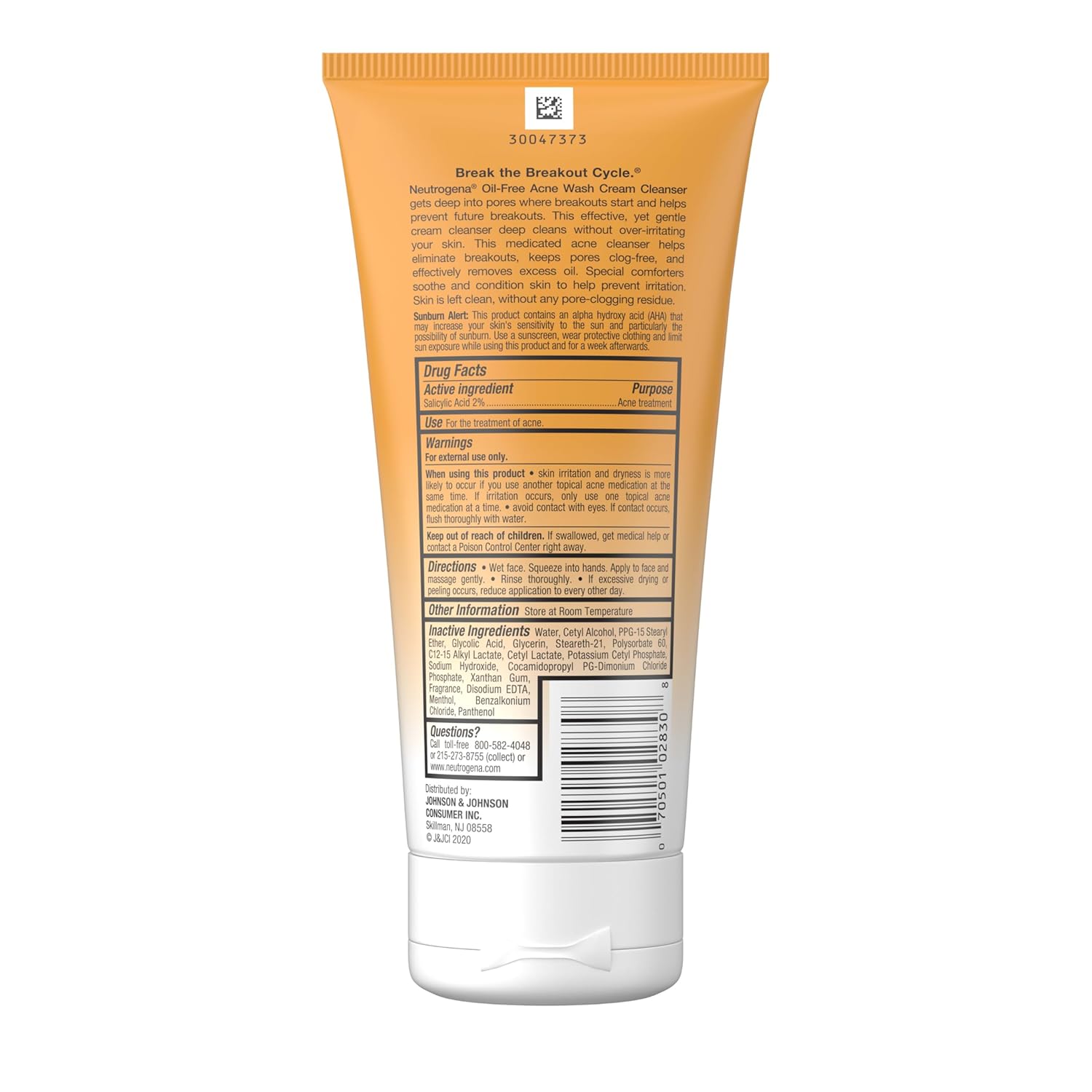 Neutrogena Oil-Free Acne Face Wash Cream Cleanser with 2% Salicylic Acid Acne Treatment Medication, Non-Comedogenic & Gentle Daily Facial Cleanser for Acne-Prone Skin, 6.7 fl. oz - Image 9