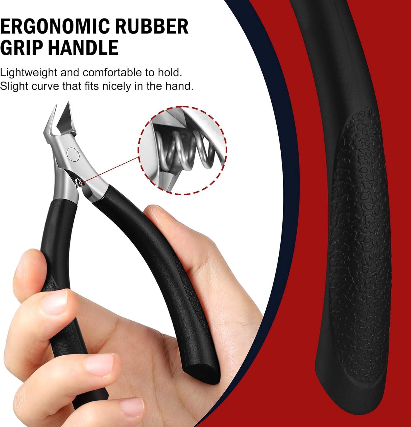 FVION Toenail Clippers for Ingrown Toenail, Straight Nail Clippers for Ingrown Toenails, Professional Ingrown Toenail Treatment for Adults, Seniors, Men and Women (Black) - Image 5