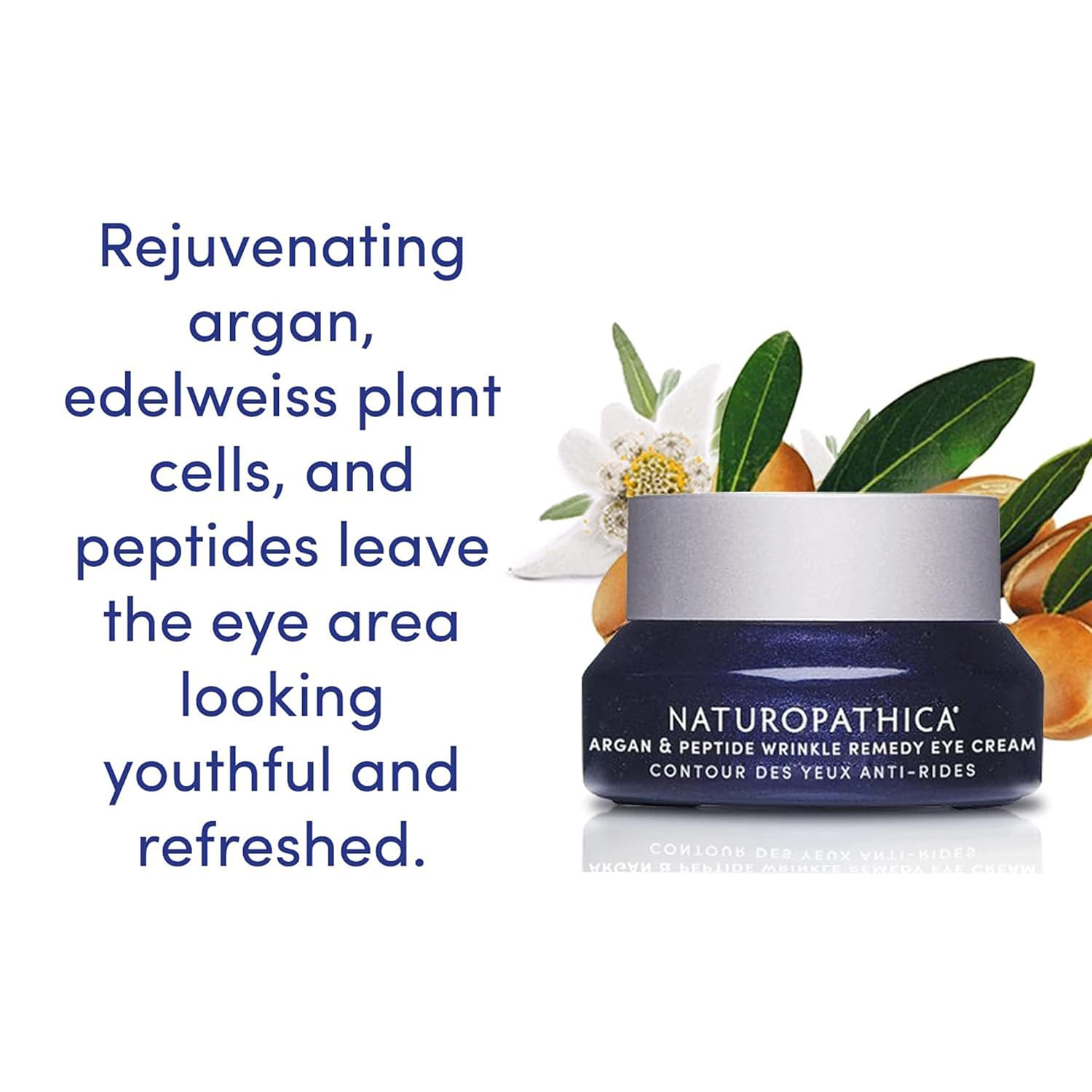 Naturopathica Argan & Peptide Wrinkle Remedy Eye Cream, Daily Under Eye Cream to Help Reduce Puffy Eyes and Hydrate Skin, Firming Eye Cream to Help Diminish Fine Lines & Wrinkles, 0.5 fl oz - Image 4