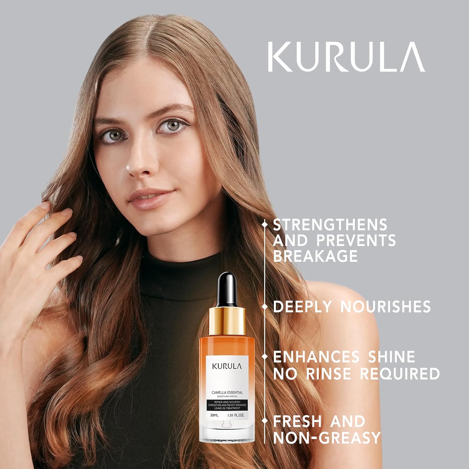 Camellia Hydrating Hair Oil Serum for Shine and Split End Repair, 100ml - Image 2