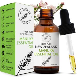 100% Pure New Zealand Manuka Oil | Organic Essential Oil | 35x Stronger Than Tea Tree | Natural Skin Care | Toenails | Diffuser | Aromatherapy | Nails | Hair | Skin | Lips