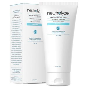 Acne Wash for Face with 2% Mandelic Acid & 2% Salicylic Acid - Professional Grade, A.H.A. + B.H.A. Facial Cleanser for Acne Prone Skin (90+ Day)