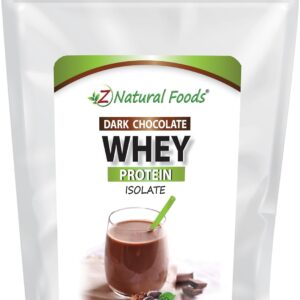 Z Natural Foods Dark Chocolate Whey Protein Isolate, Natural Protein Powder with Zero Sugar, Enriched with Vital Proteins for Energy Boost and Weight Loss, Gluten Free, Non-GMO, 5 lbs