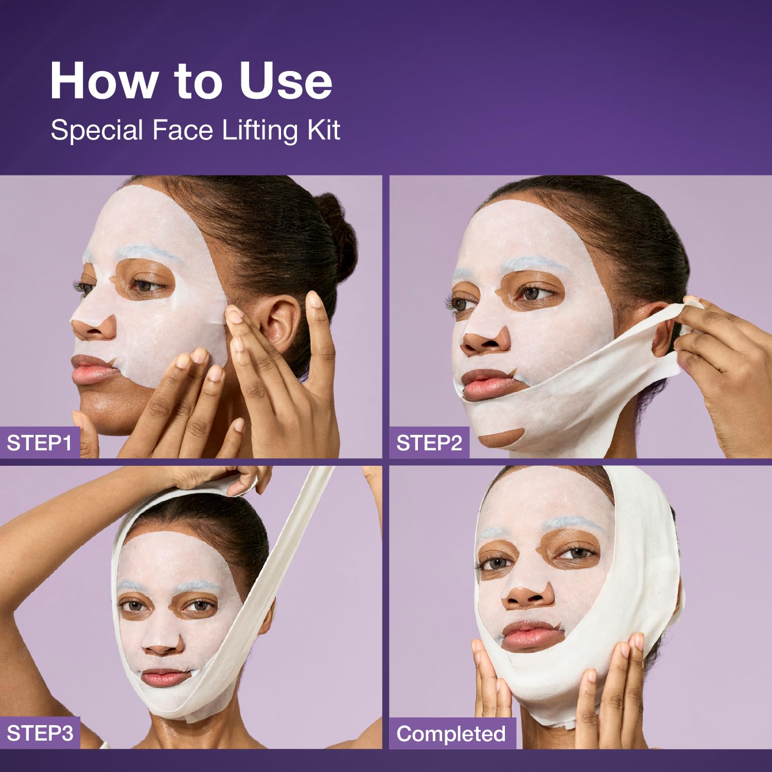 Numbuzin No.9 Lifting Band Sheet Mask for Jawline, Jowls, and Wrinkles | 4 Sheets - Image 3