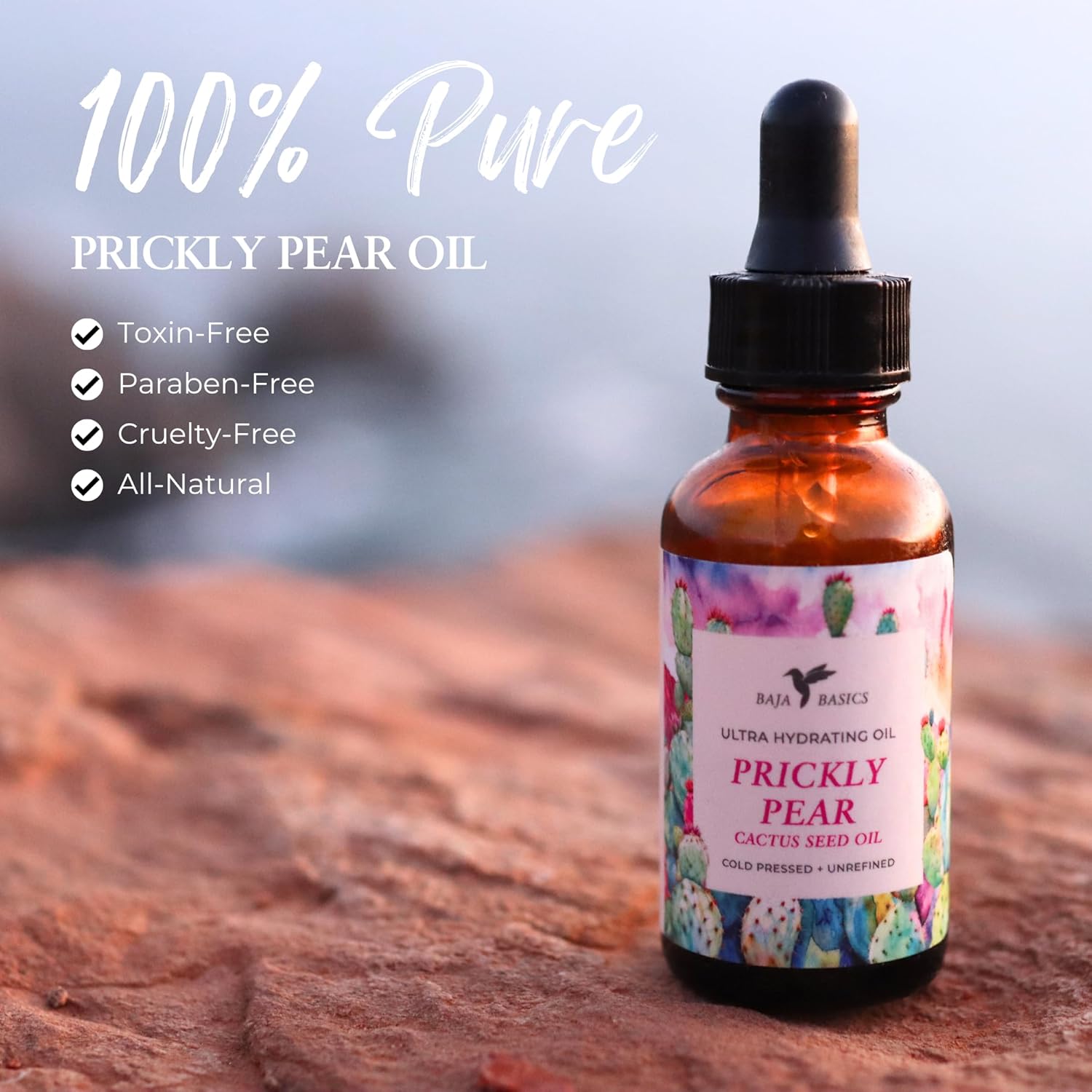 Prickly Pear Seed Oil Cold Pressed, Pure, Unrefined Moisturizer for Skin, Face, Body, Nails and Hair - Multi-Purpose Beauty Product For Men and Women - 1 oz Bottle - Image 2