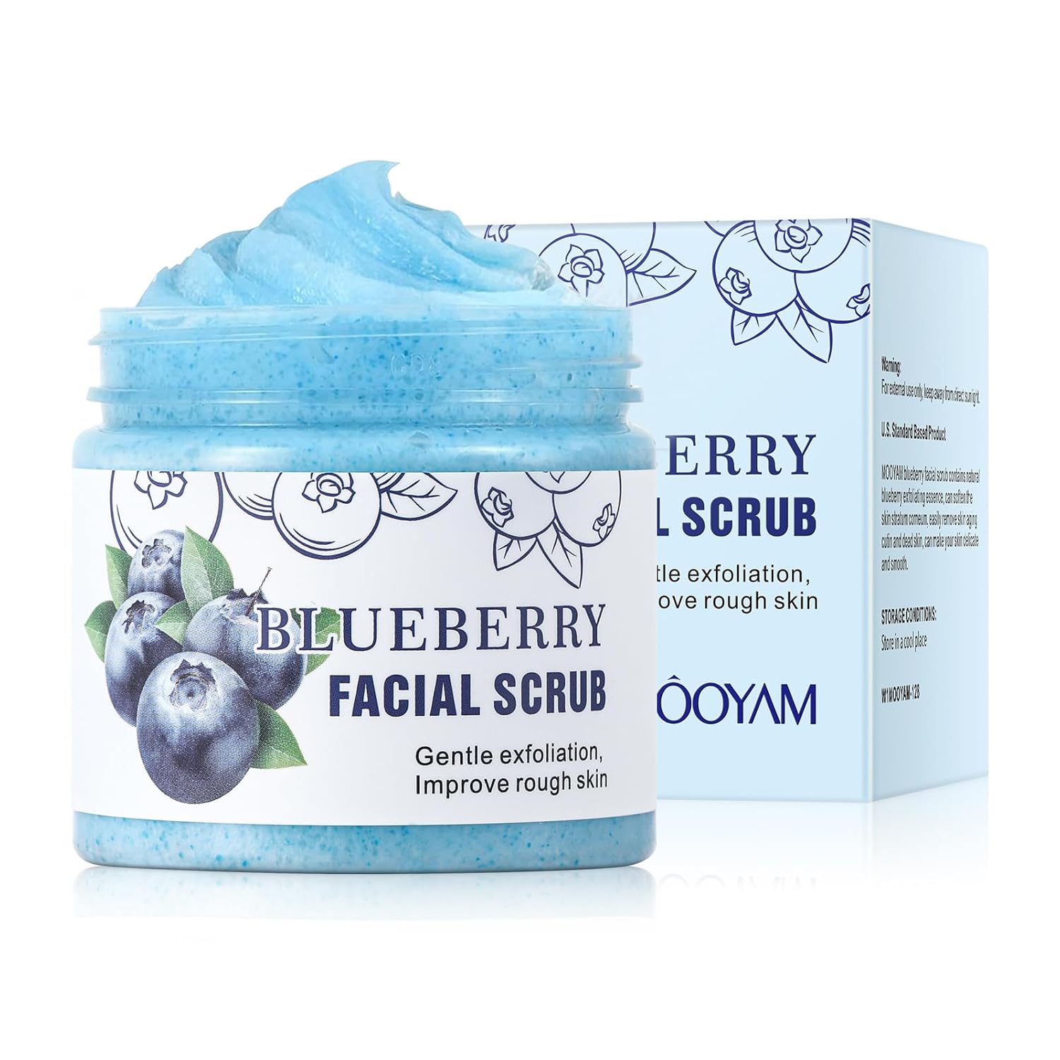 Face Scrub Blueberry Facial Scrubs Facial Exfoliator Facial Peeling Brightening Exfoliating Face Wash Cleanser For Dull Skin Blackheads Acne vitamin c scrub exfoliator scrub for Women Men - Image 7
