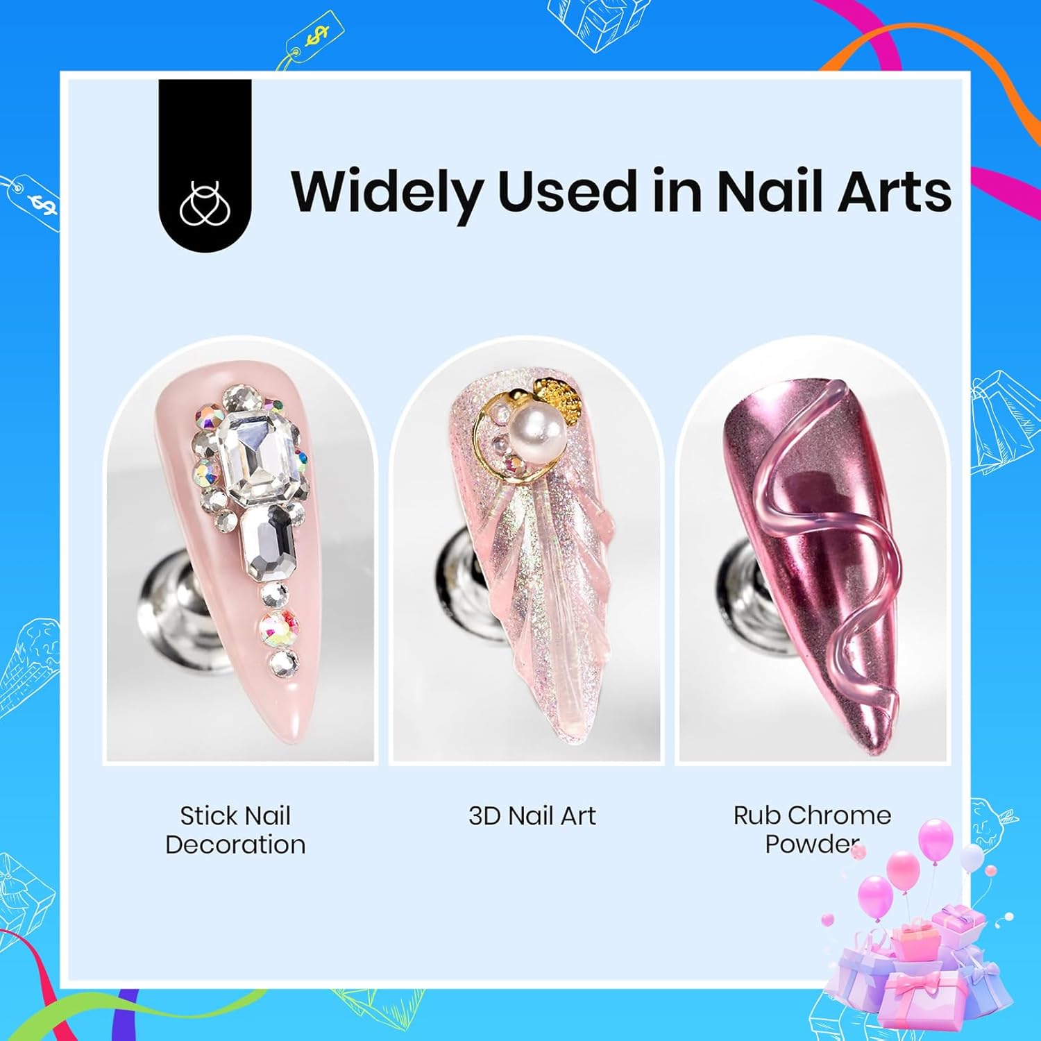 Beetles Sculpting Gel 3D Gel Nail Art Design - 3 in 1 Clear No Wipe Nail Polish Rhinestone Nail Art Glue for Nail Gems Diamond Jewelry Manicure - Image 2