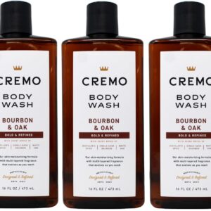 Cremo All Season Body Wash, Bourbon & Oak, 16 Ounce (Pack of 3)