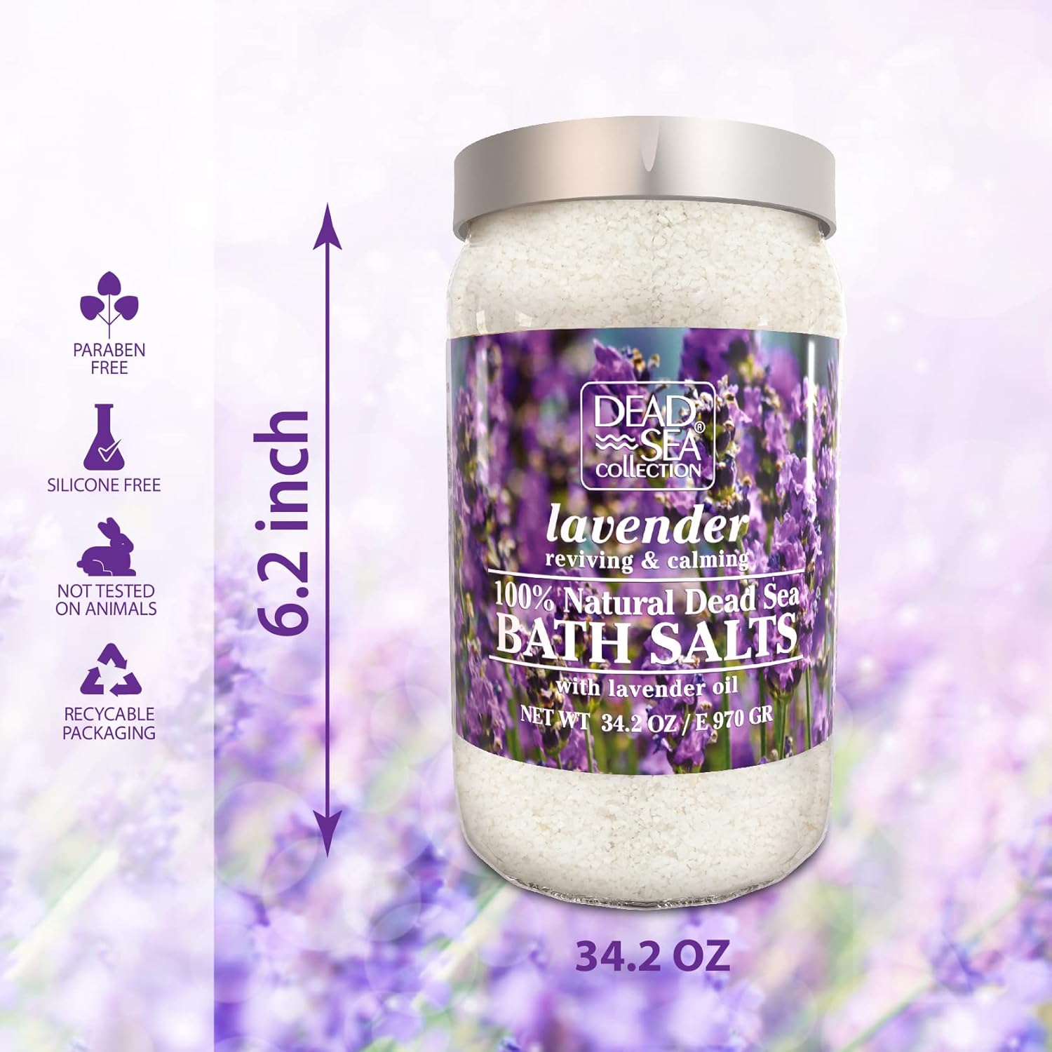 Dead Sea Collection Bath Salts with Lavender – Pure Dead Sea Salt and Lavender Oil - Nourishing Soothing and Relaxing Skin and Muscle – 34.2 Oz - Image 3