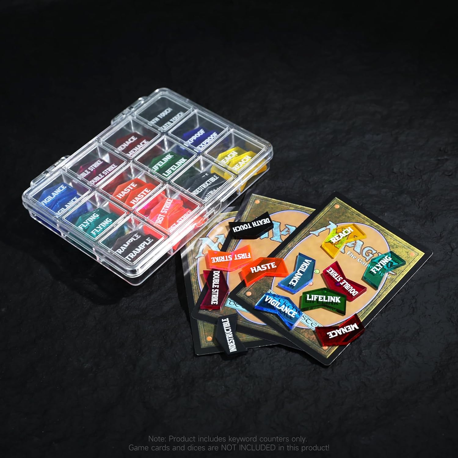 SIXPOINTS 60 Pieces MTG Keyword Counters -Set of Color Coded MTG Tokens & Box Set Compatible with Magic The Gathering, TCG, Card Games Accessories (MTG Keyword Counters) - Image 6