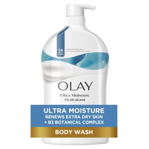 Olay Body Wash for Women, Ultra Moisture, For Extra Dry Skin, 24hr Moisturizing, Hydrating & Refreshing, B3 Vitamin Complex, Free of Parabens & Phthalates, Scented, 33 fl oz