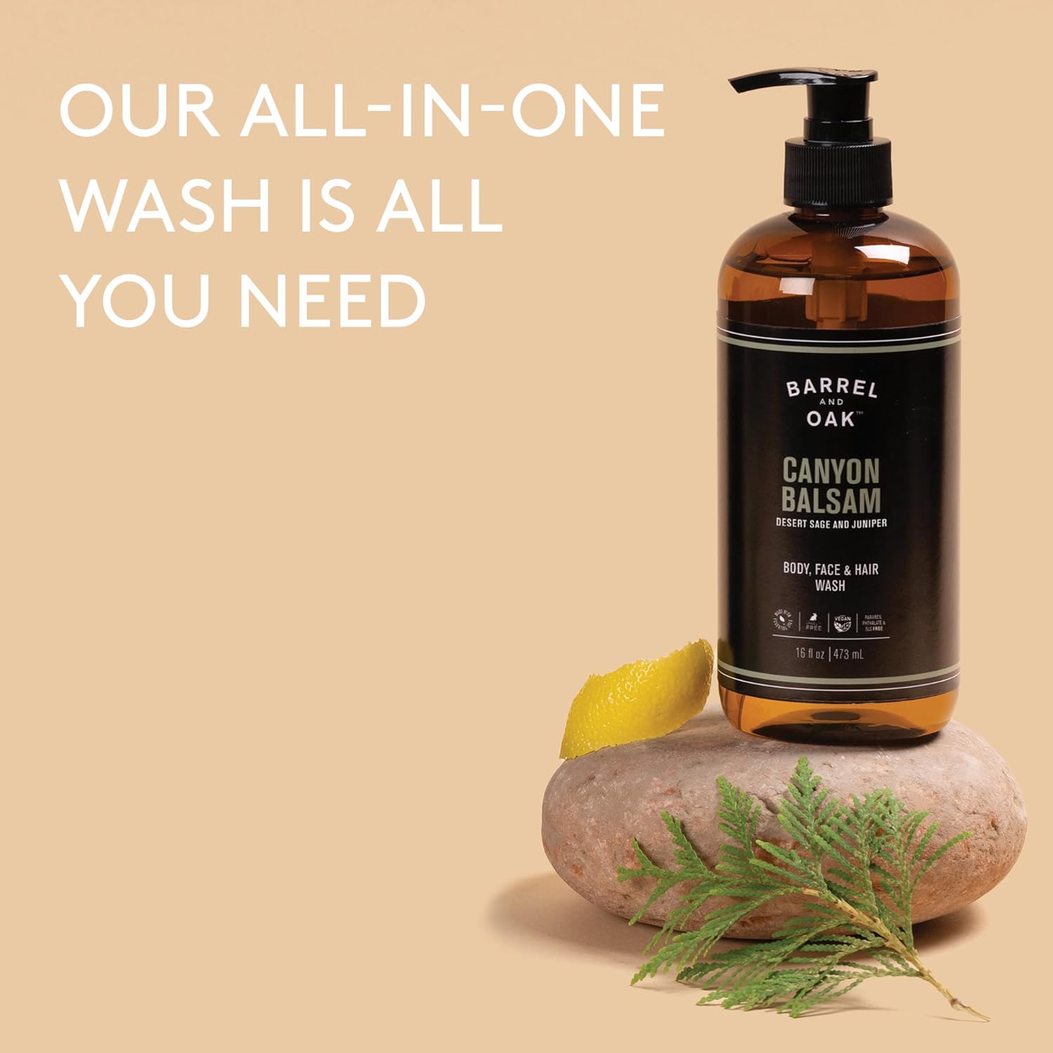 Barrel and Oak 16 oz All-In-One Men's Wash for Hair Face and Body - Image 4