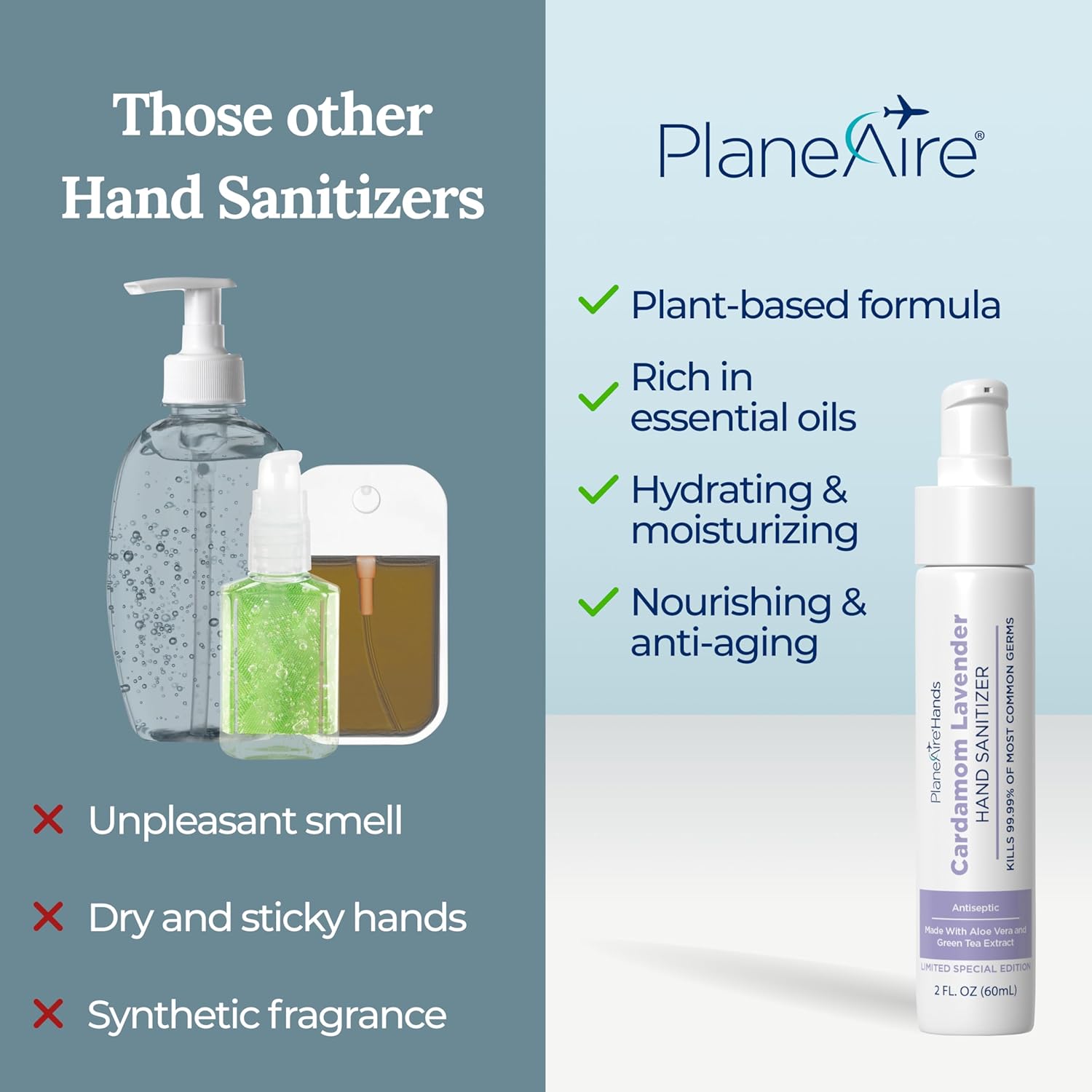 Travel Size Hand Sanitizer Variety Pack 4 Count with Aloe Vera and Essential Oils - Image 4