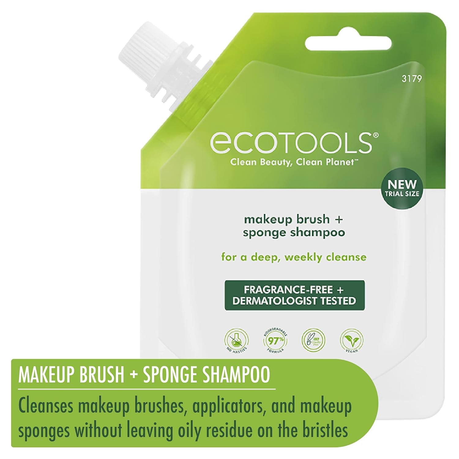 Ecotools 6 oz Gentle Makeup Brush Cleansing Shampoo for Effective Cleaning - Image 2