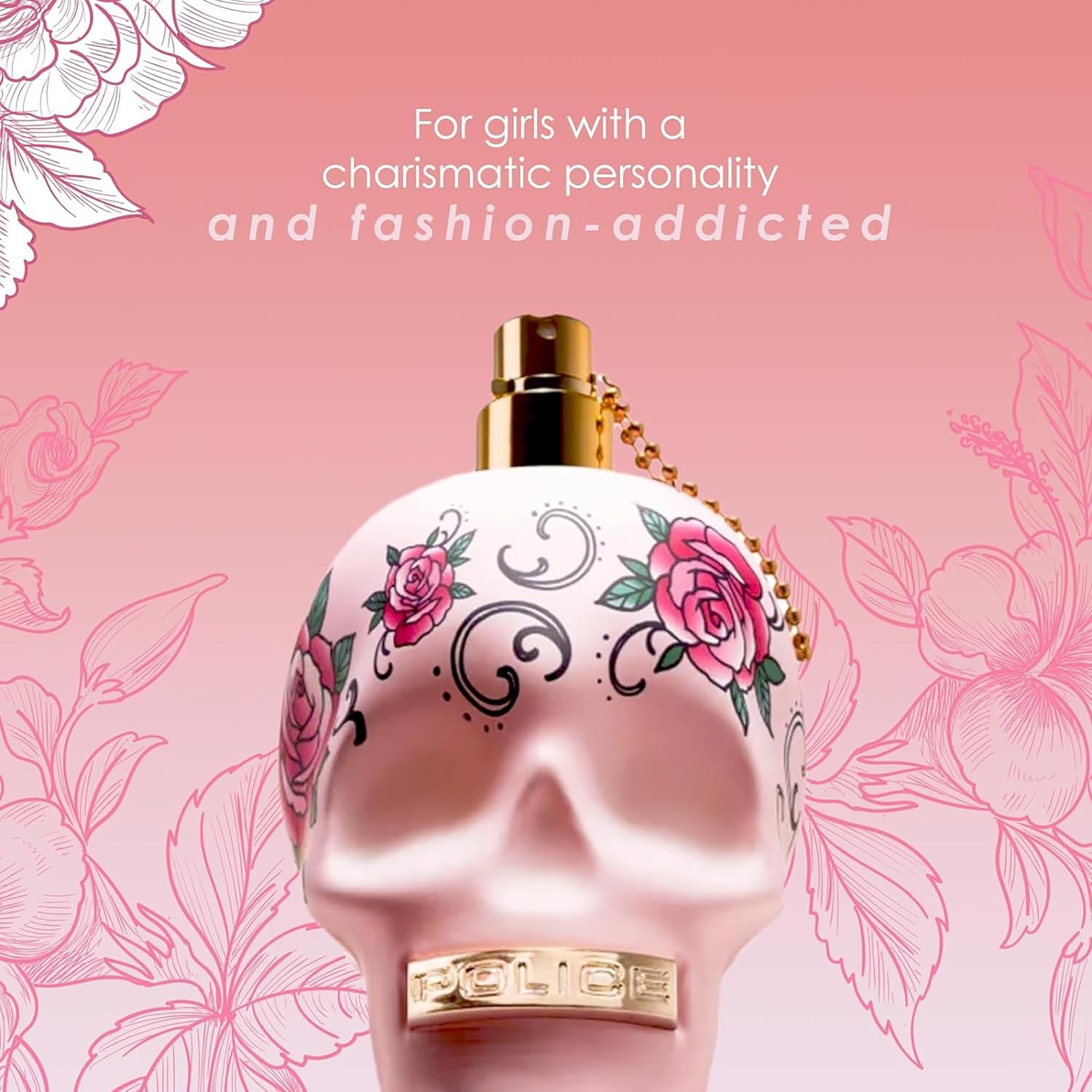 To Be Tattooart For Woman By Police - Fragrance For Women - Floral Fruity Gourmand Scent - Creamy Sandalwood And A Powdery-Sweet Marshmallow Accord - Eye-Catching Skull Bottle - 4.2 Oz EDP Spray - Image 6