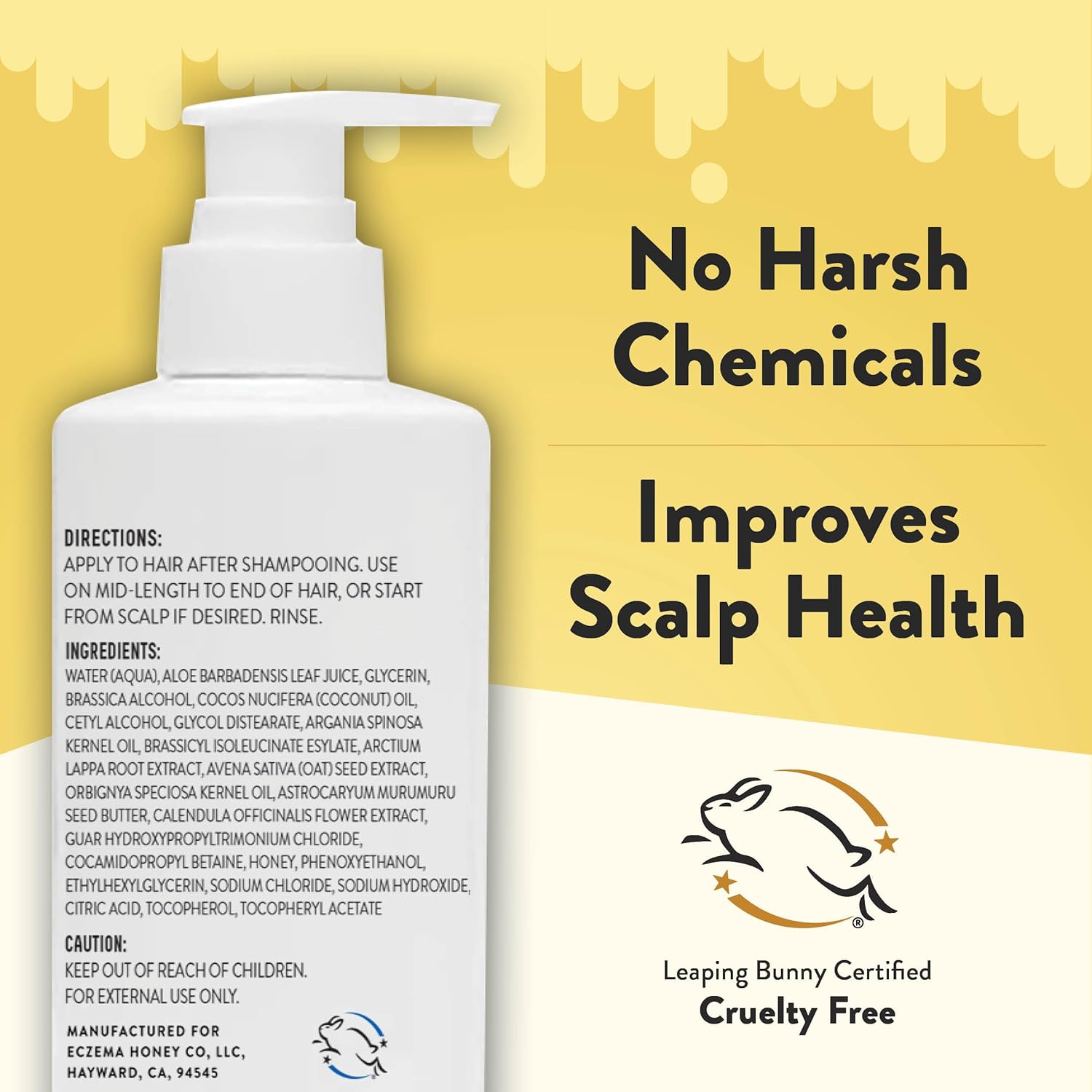 ECZEMA HONEY Nourishing Conditioner - Helps with Psoriasis, Dermatitis, & Flaking - Daily Dandruff Conditioner & Scalp Care - Itchy Scalp Treatment for Men, Women & Kids (8 Oz) - Image 4