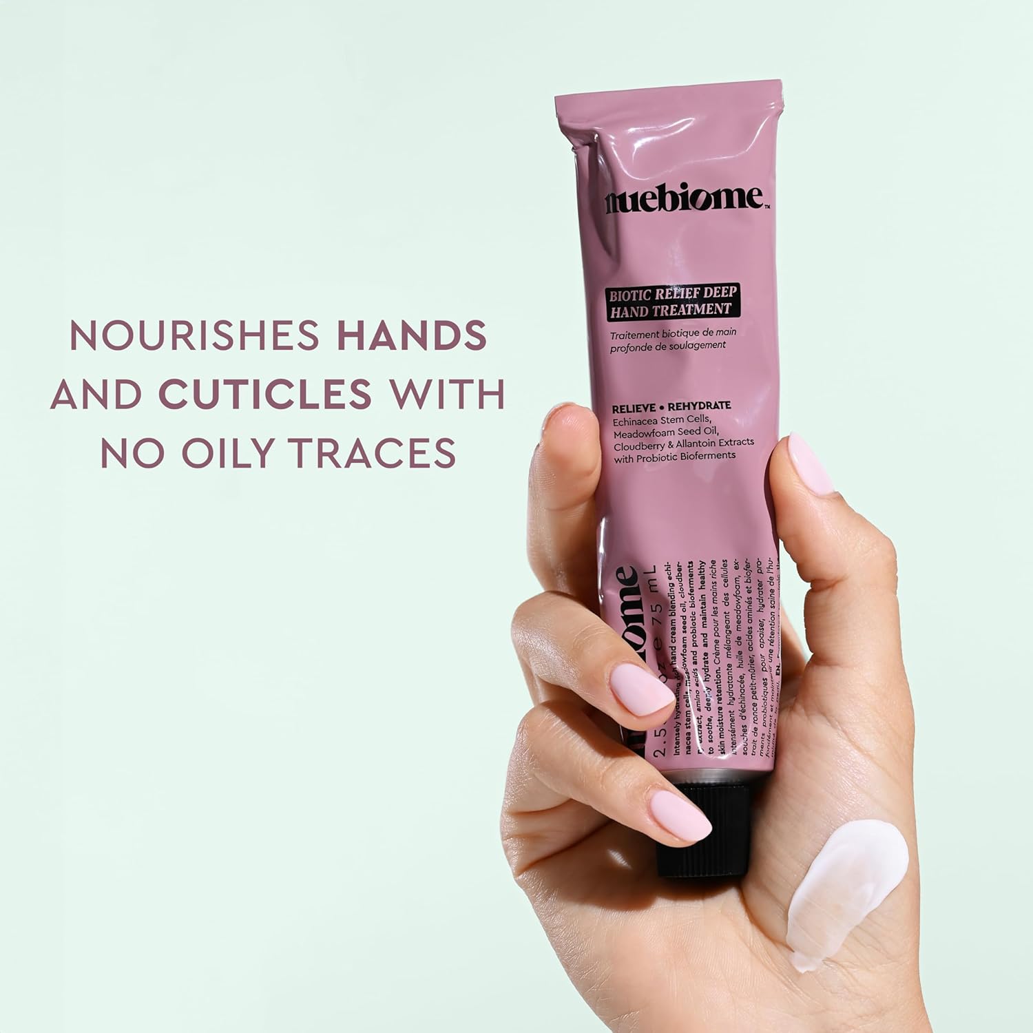 Biotic Relief Deep Hand Cream for Dry Skin | Residue-free Intense Hydration Moisturizer for Hands, Unscented | 75 mL | Paraben, Cruelty-free & Vegan - Image 3