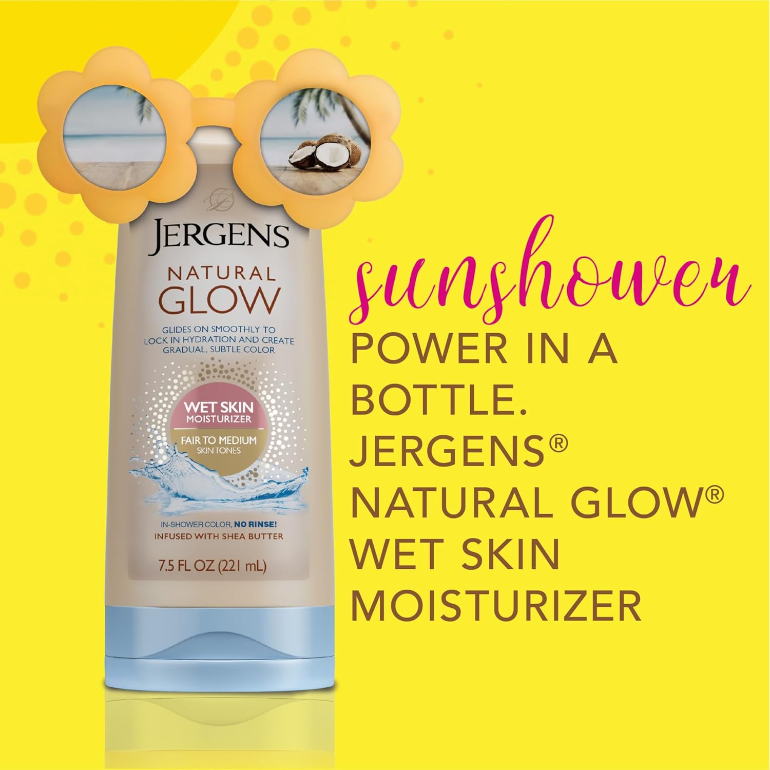 Jergens Natural Glow In Shower Lotion, Self Tanner for Medium to Deep Skin Tone, Sunless Tanning Wet Skin Lotion for Gradual, Flawless Color, 7.5 Ounce (Packaging May Vary) - Image 4