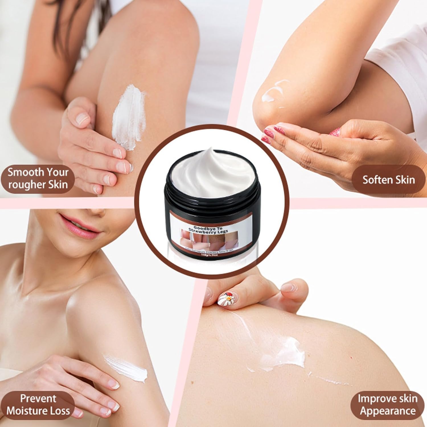 Exfoliating Body Cream for Strawberry Legs Rough Skin Lotion 8 oz - Image 3