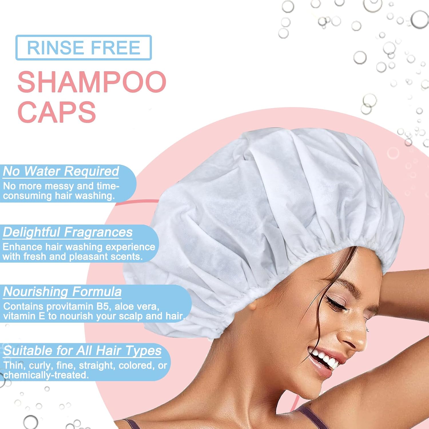 No Rinse Shampoo Caps 6-Pack Waterless Hair Washing for Elderly and Bedridden Patients - Image 5