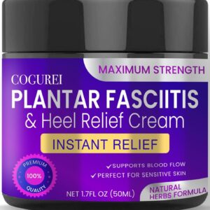 Plantar Fasciitis Relief Cream: Herbal Therapy Product for Heel Spur, Achilles Tendonitis & Other Foot Pains – Natural Soothing Formula (1.7 Fl Oz)