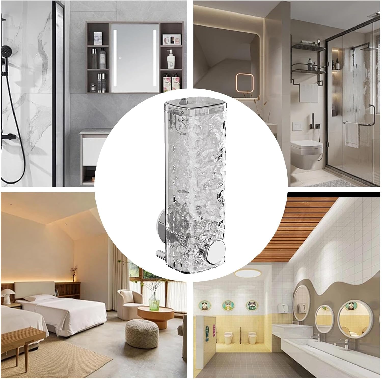 450ml Wall Mount Soap Dispenser for Shampoo Conditioner Body Wash - Image 4