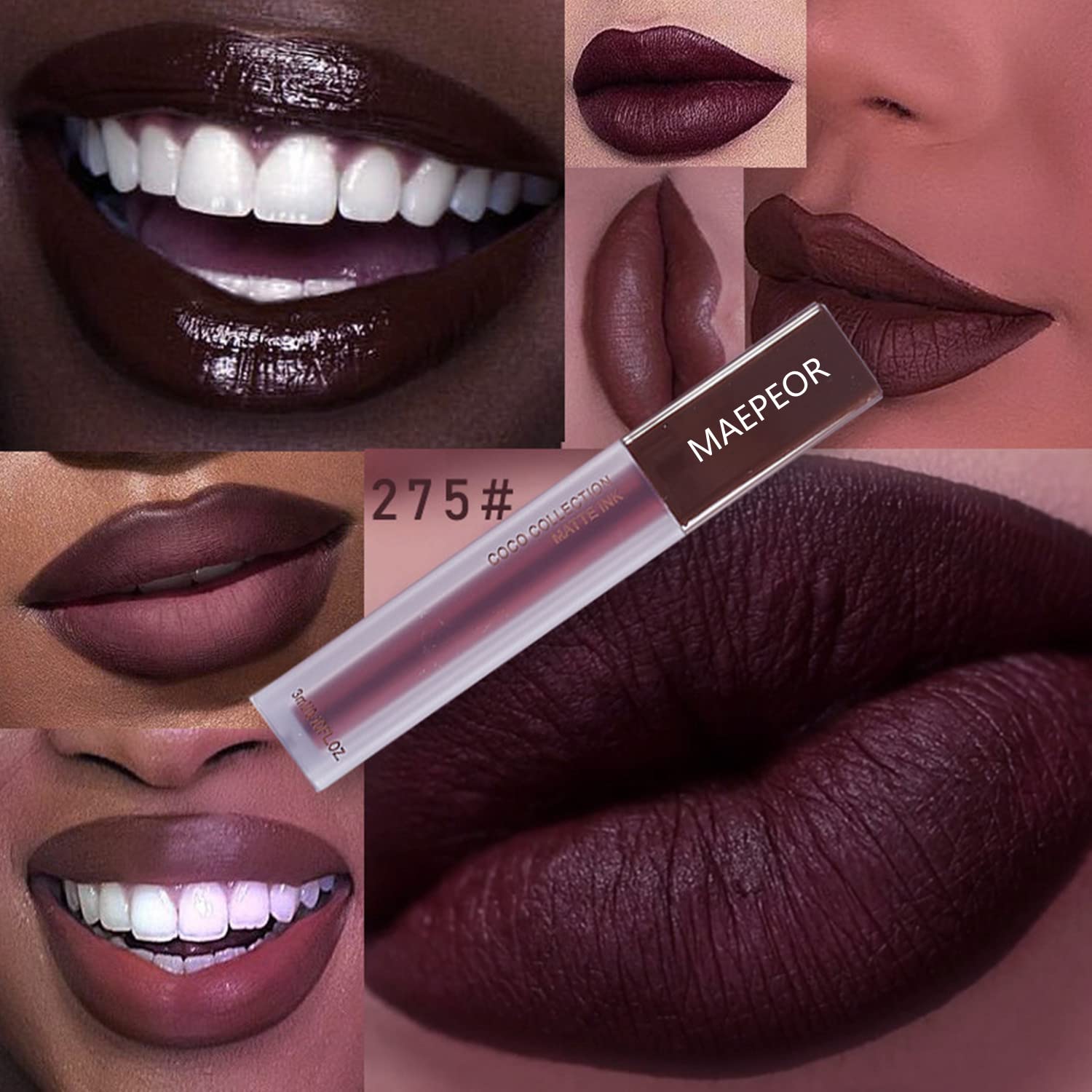 MAEPEOR Matte Liquid Lipstick Set 5 Colors High-pigmented Smooth Creamy Lipstick Long-lasting Non-Stick Cup Not Fade Lip Combo Set for All Skin - Image 6