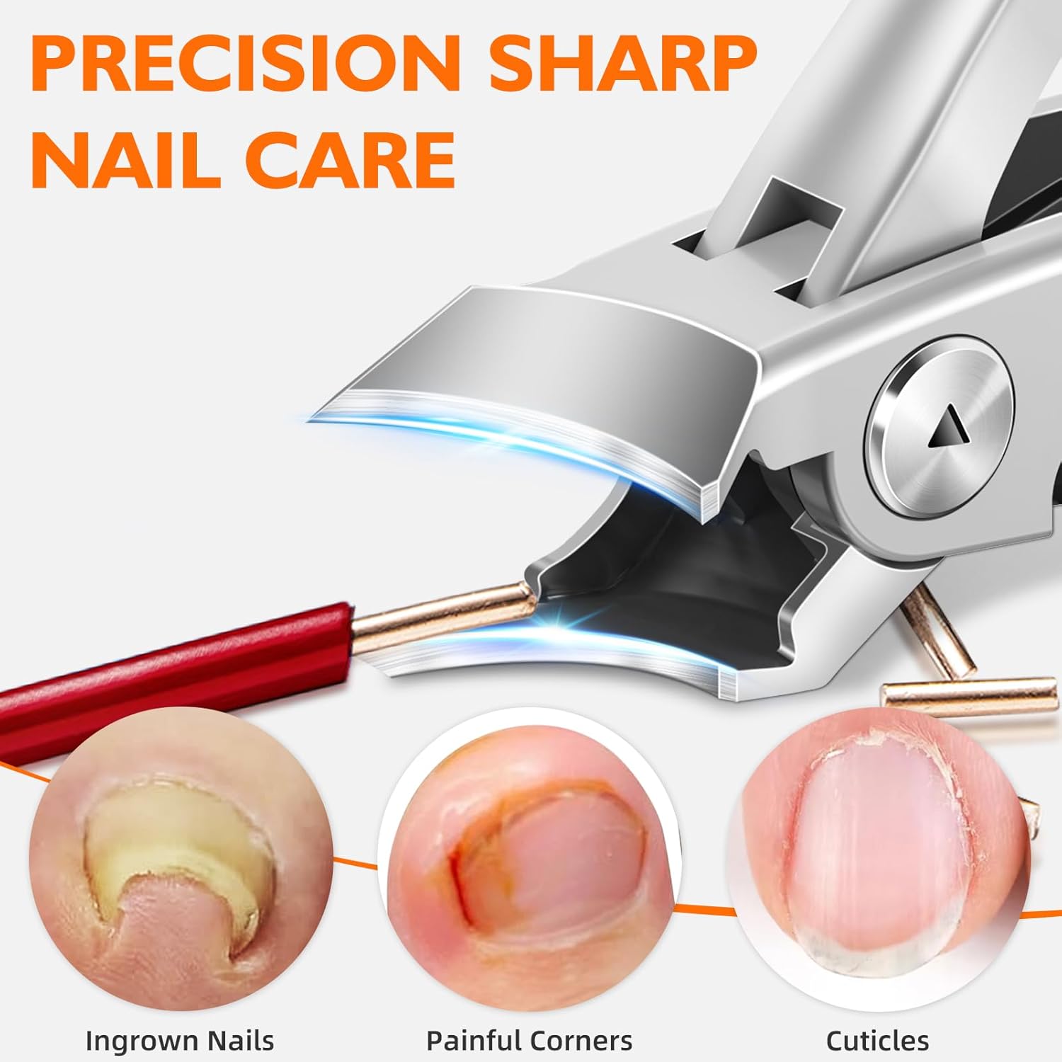 Heavy Duty Slanted Nail Clippers Large Size for Thick Ingrown Nails Seniors - Image 4