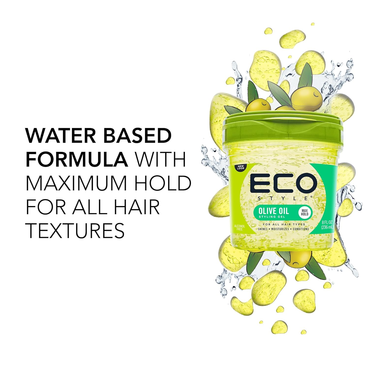 Eco Style Gel Olive Oil Styling - Adds Shine and Tames Split Ends - Delivers Moisture to Scalp - Nourishes And Repairs - Provides Weightless and Superior Hold - Ideal for all Hair - 8 oz - Image 2