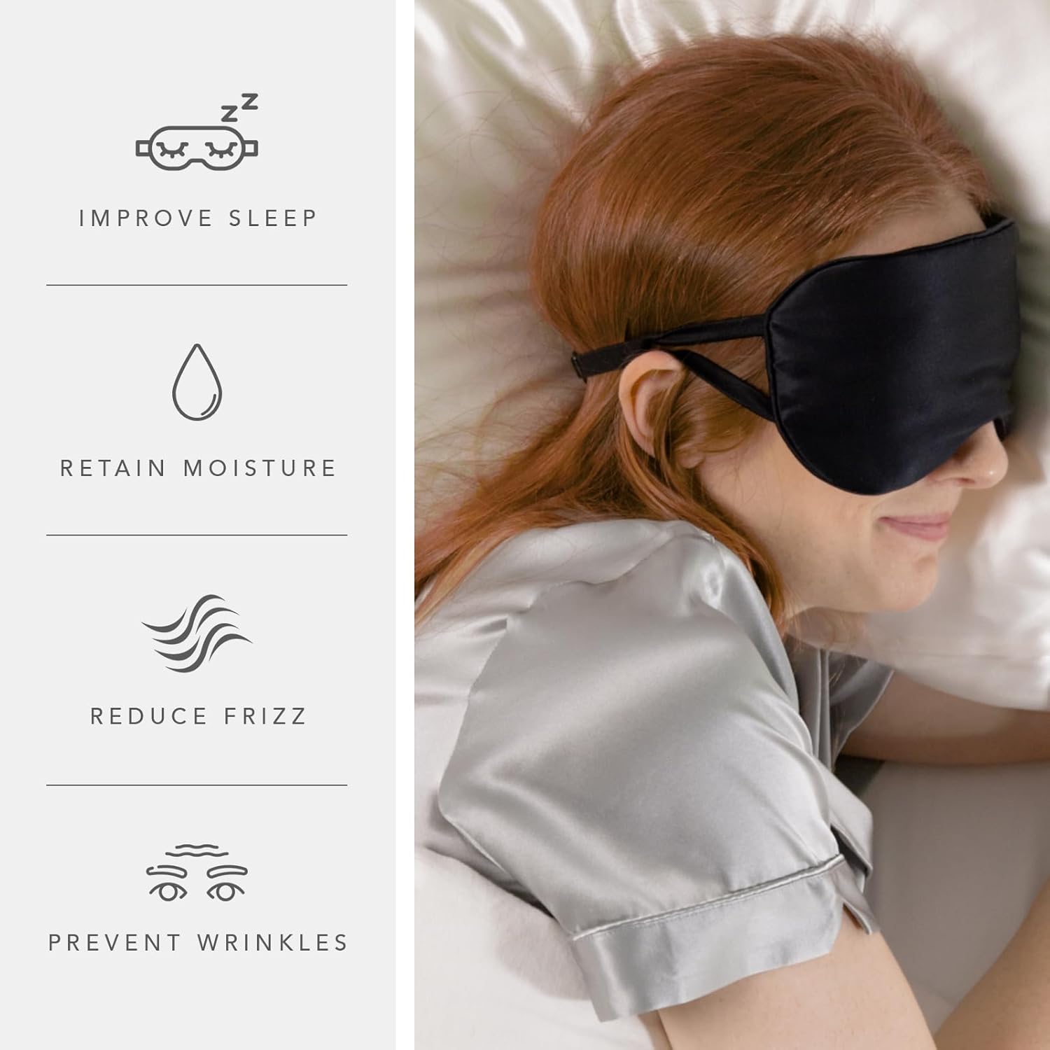 Fishers Finery 25 Momme 100% Mulberry Silk Therapeutic Sleep Mask (Blue) - Image 4