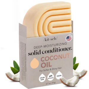 Kitsch Coconut Oil Deep-Moisturizing Hair Conditioner Bar | Bottle-free Eco-friendly Conditioner for Dry Hair | Nourishes & Restores Damaged Hair for Less Breakage | Chemical-free Daily Conditioner