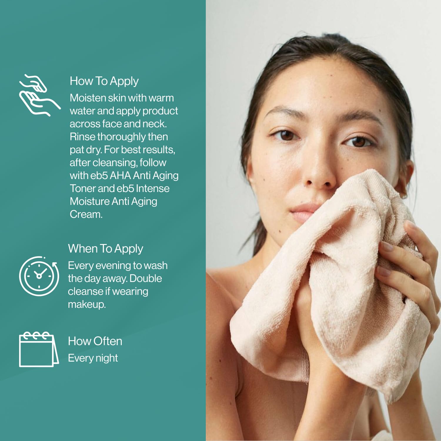 eb5 Exfoliating Aha Cleansing Lotion for Nourishing and Glowing Skin | Moisturizing, Soap-free, Anti-Aging Gentle Cleanser for Men & Women (6 Fl oz) - Image 6