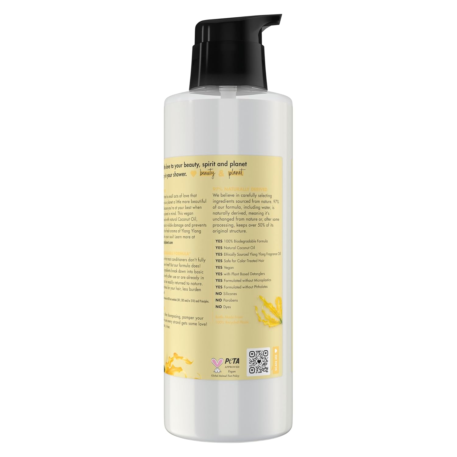 Love Beauty And Planet Conditioner, Hope and Repair for Split Ends, Dry & Damaged Hair Treatment with Coconut Oil & Ylang Ylang, 32.3 oz, Vegan, - Image 2