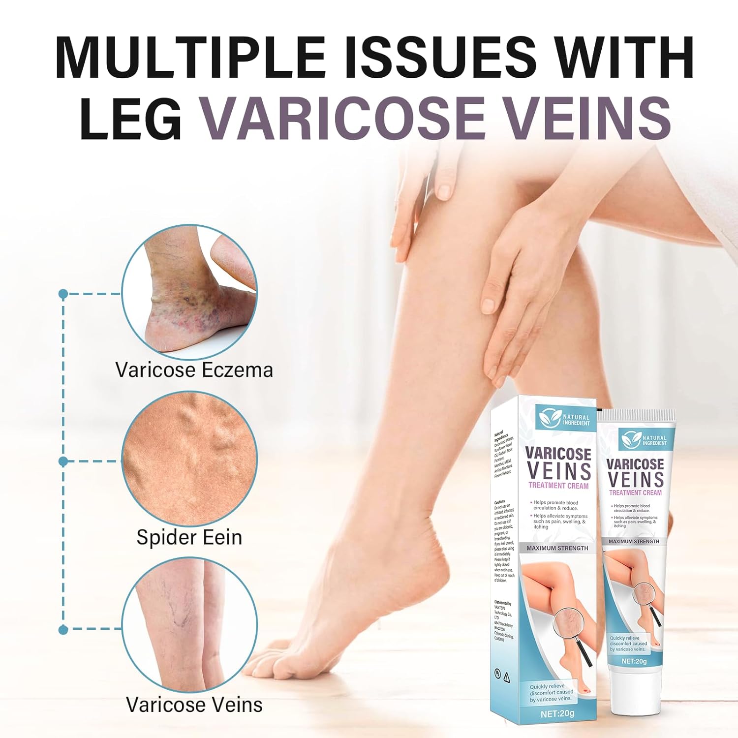 Varicose Veins Treatment for Legs, 2 Count Varicose Veins Cream - Improves Blood Circulation, Reduces Varicose Veins and Heaviness - Image 2