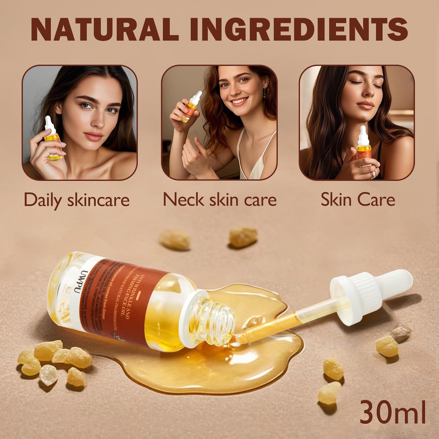 UWPU-Frankincense Oil| Frankincense Oil For Face| Reduce Wrinkles| Fine Lines & Signs of Aging| Gentle Skincare for Day & Night| cold extracted facial oil| deeply nourish& revitalize the skin - Image 5